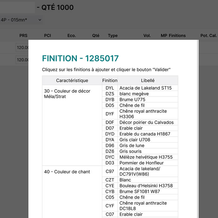 Gestion logistique complexe mobilier avec calcul cots livraison tages parcmtre et matriel spcialis