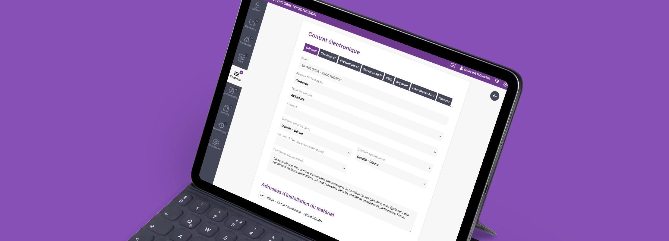 ERP CRM complet Koesio avec gestion clients suivi dossiers et cration de devis avancs pour services numriques PME