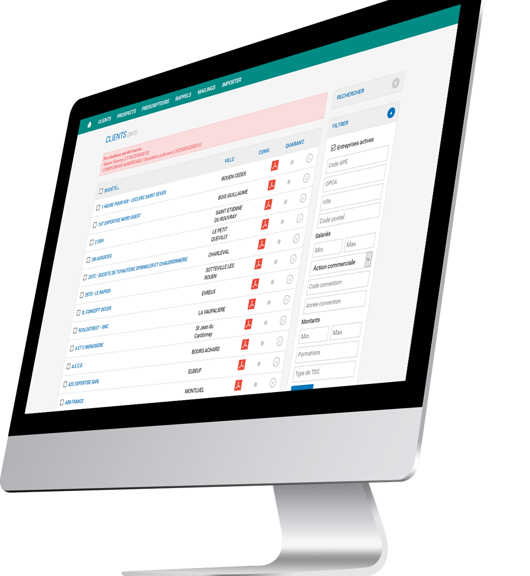 Application de gestion de la relation client (CRM) du GRETA