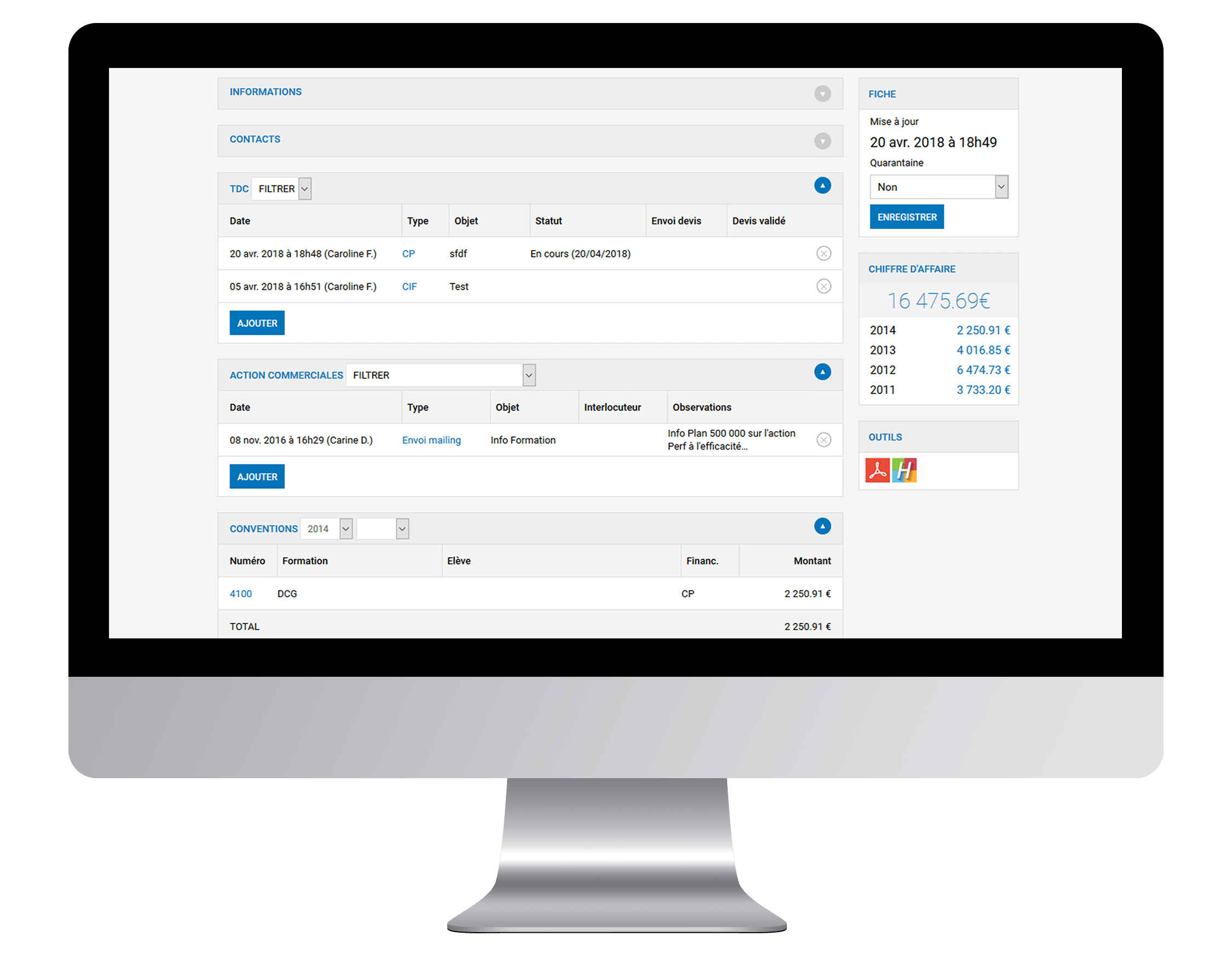 Application de gestion de la relation client 