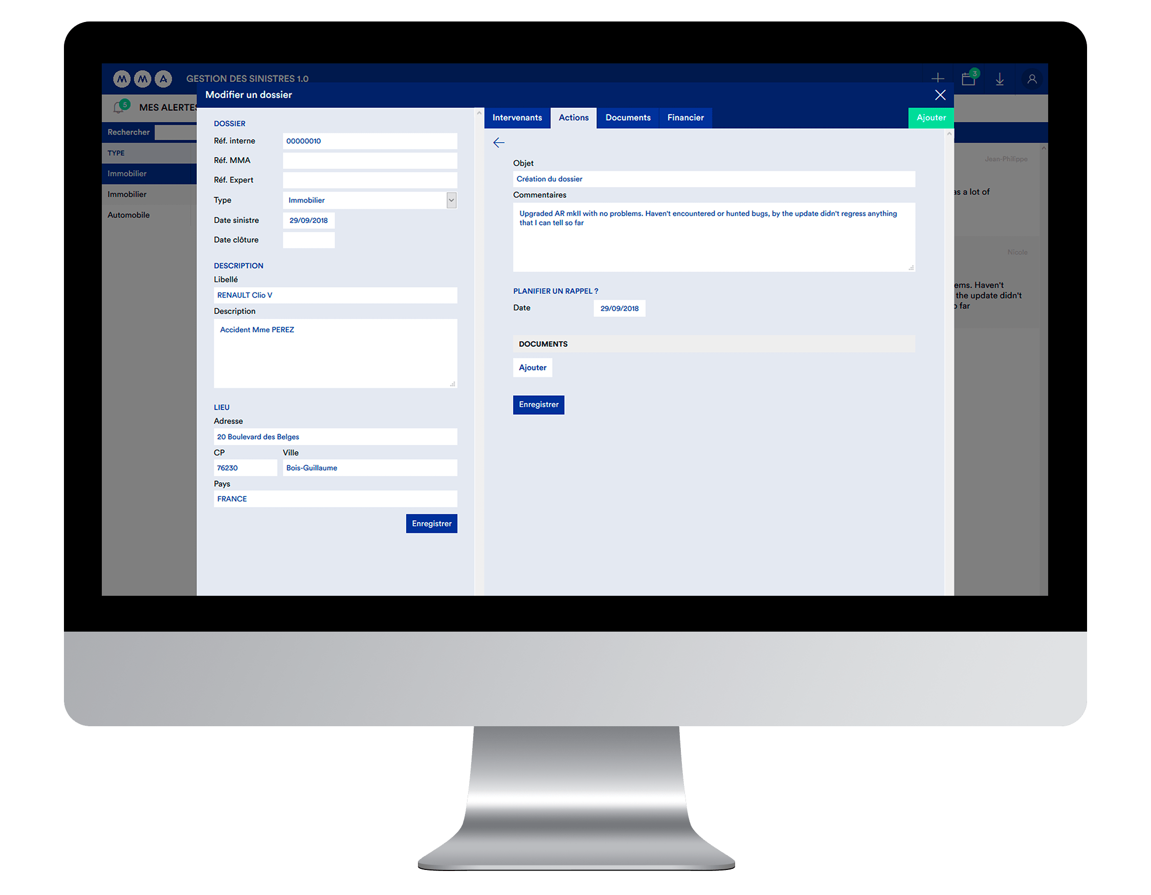 Application de Gestion de Sinistres