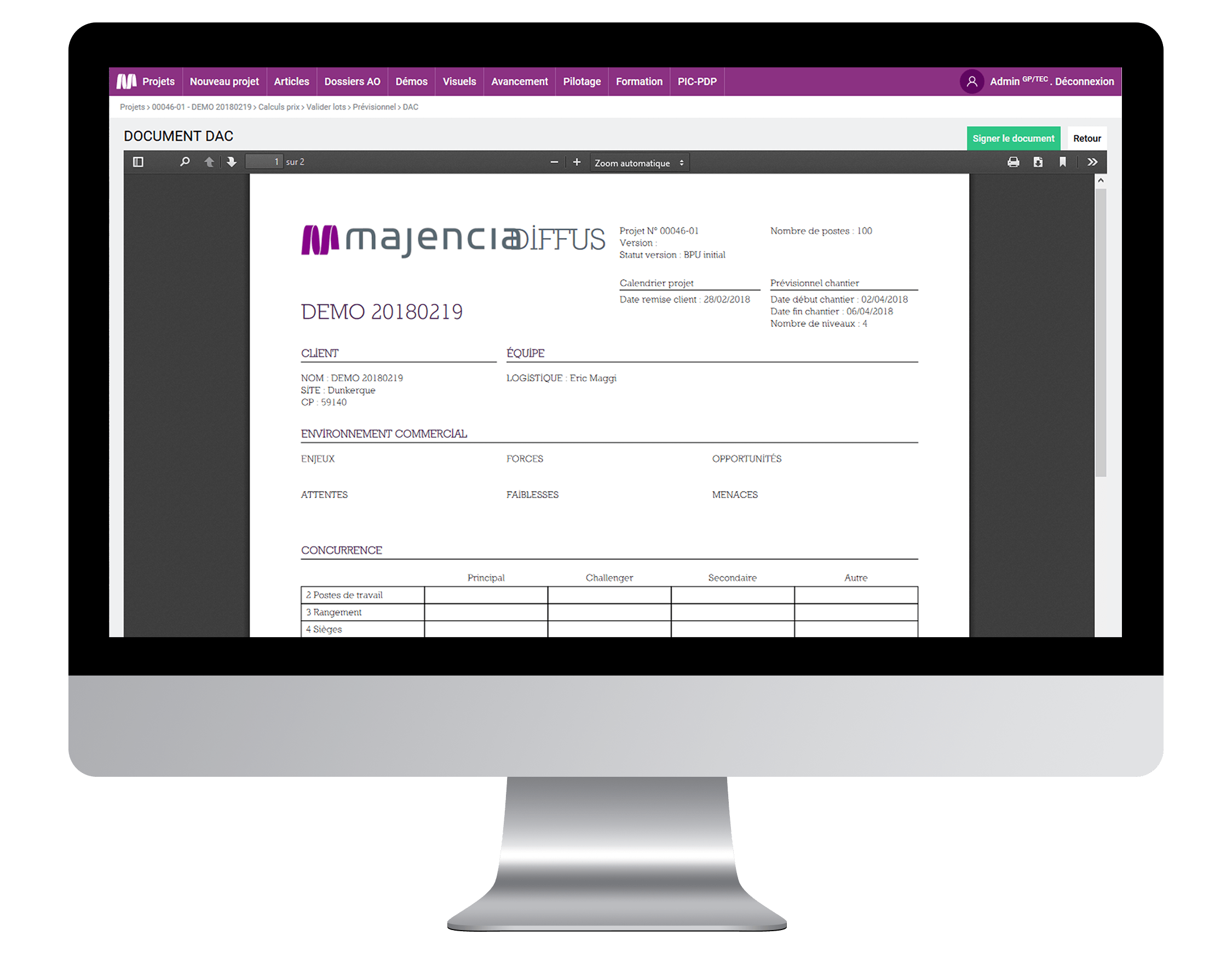 Dveloppement Application Lean Management Majencia