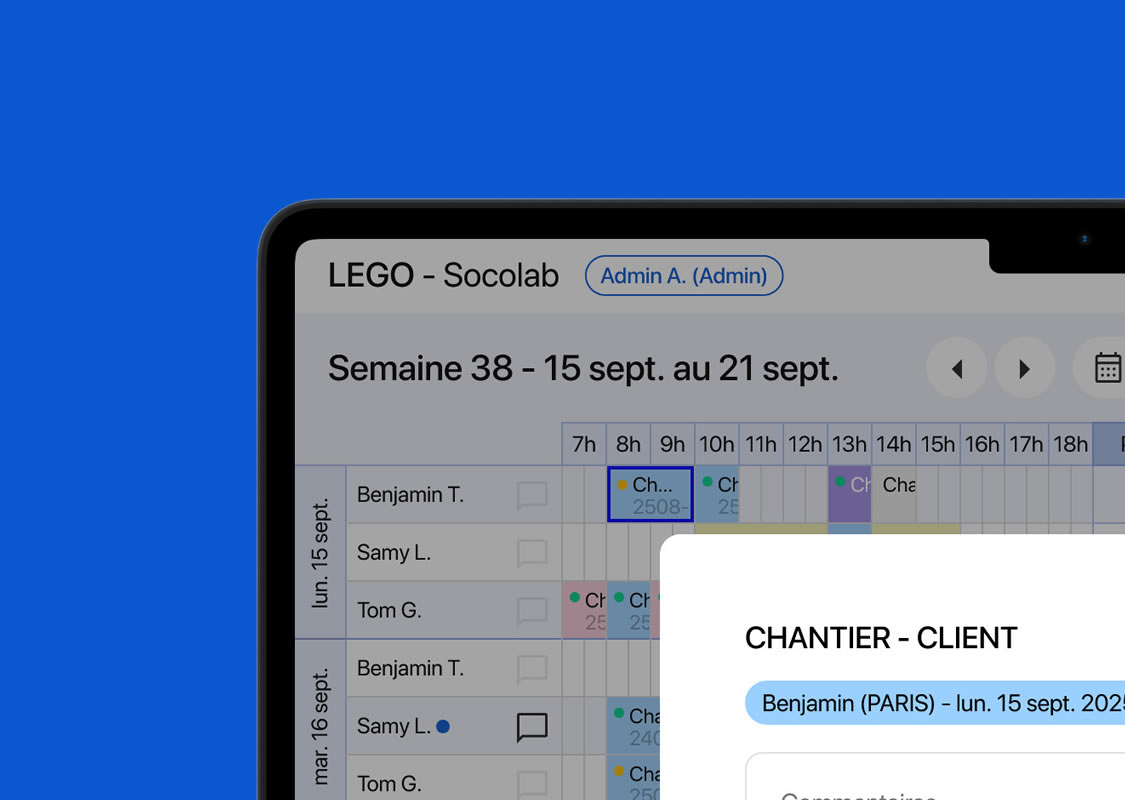 Application mobile techniciens Socolab synchronise avec golocalisation Waze Google Maps et dtails des interventions terrain